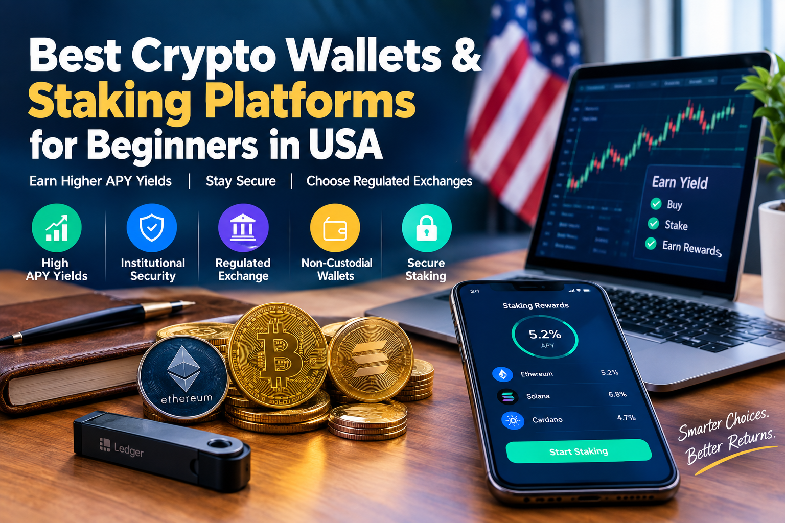 Best Crypto Wallets & Staking Platforms for Beginners in USA